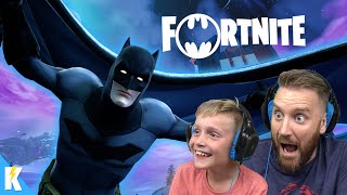 BATMAN invades Fortnite  DADCITYS FIRST WIN KCity GAMING [upl. by Attenov115]