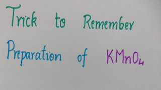 Trick to remember Preparation of KMnO4👍ASN CHEMISTRY [upl. by Claiborne]