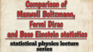 Maxwell Boltzmann fermi dirac and bose Einstein statistics comparison statistical physics [upl. by Sandro]