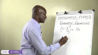 FORM 3 MATHEMATICS QUADRATIC EQUATION PART 1 [upl. by Atikcir675]