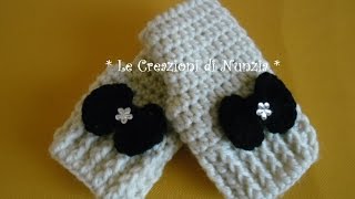 TUTORIAL come realizzare dei guanti a mezze dita per bimbi a uncinetto [upl. by Osithe]