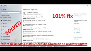 how to Fixquot pending installpending downloadquot in window 10 update [upl. by Anelrad579]