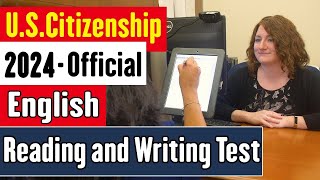 2024 Version US Citizenship English Reading and Writing TestOfficial Sentences [upl. by Minnie]