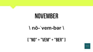 How To Pronounce November  Meaning  Pronunciation [upl. by Hanimay]