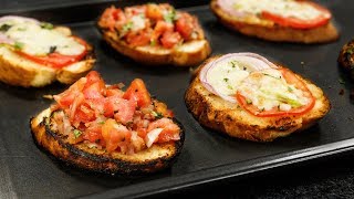 Bruschetta Recipe  Grilled Garlic Bread 2 Ways Indo Italian Style  CookingShooking [upl. by Jarrod]