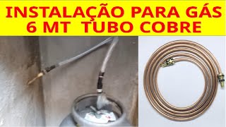 Instalação de gás com tubo de cobre externa a 6 metros [upl. by Farmer]