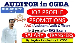 Auditor in CGDA Job Profile by Joydev Pal Auditor in CGDA through SSC CGL 2016 [upl. by Wolfram]