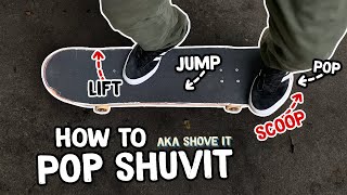 How to Pop Shuvit  Beginner Skateboard Tricks Tutorial Slow Motion [upl. by Ahseuqram84]