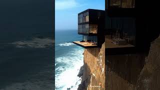 A Stunning Black Luxury Cliff House Overlooking the Ocean 🌊✨ cliffsideviews nature natureescape [upl. by Fabrin]