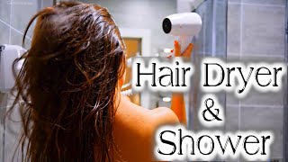 Hair Dryer Sounds amp Shower Shower Hair Dryer Blow Dryer Sleeping Sound White Noise Water Shower [upl. by Yurik]