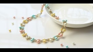 Pandahall Video Tutorial –How to Make a Simple Handmade Pearl Beaded Necklace with Seed Beads [upl. by Estel]