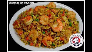 Como hacer Arroz frito chino con camarones  Comida China [upl. by Ahsimac344]