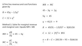 Profit maximization with calculus the basics [upl. by Ttelrats]