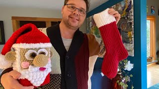 Loom Knit Christmas Stocking  BEGINNER  The Crochet Crowd [upl. by Saum]