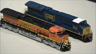 Review ScaleTrainscom N Scale Tier 4 GEVO wESU LOKSound ET44AC [upl. by Maje]