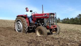 Massey Ferguson 165 ploughing [upl. by Norted]