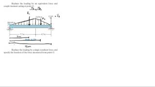 Replace the loading by a force and couple moment acting at point O [upl. by Antoinette]