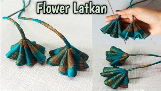 Easy latken making tutorial  how to make fabric flower latkan  madhurafashionkatta [upl. by Maclay]