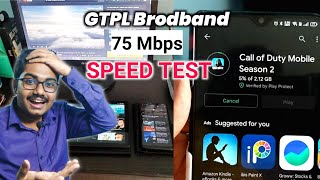 GTPL 75 mbps plan speed test  GTPL broadband Kolkata speed test  GTPL broadband [upl. by Arbed]