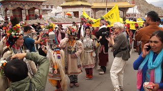 Ladakh Festival 2019 Leh Part 8 Brokpa women dancing on the street [upl. by Tavish]