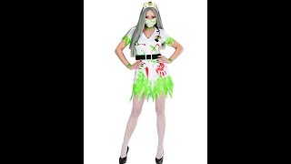 9894  quotTOXIC NURSEquot dress with belt headpiece face mask stethoscope [upl. by Kcirdled]