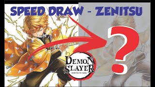 Speed Drawing  Zenitsu  Kimetsu no Yaiba Demon Slayer [upl. by Rellek]