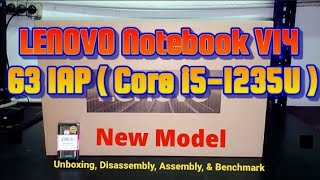 LENOVO Notebook V14 G3 IAP Intel Core i51235U  Unboxing Disassembly and Upgrade Options [upl. by Iover129]