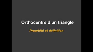 Orthocentre dun triangle [upl. by Herv131]