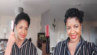 Styling My 4C Hair with The 5 Row Denman Brush [upl. by Arihs]