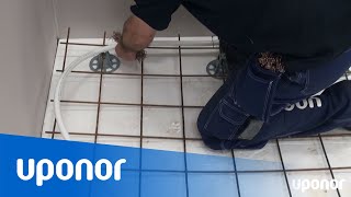 Installation av Uponor golvvärme najad mot armering [upl. by Nyraf]