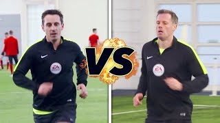 Neville v Carragher in the Referee Fitness Test  The Referees Part 1 [upl. by Llenwahs]