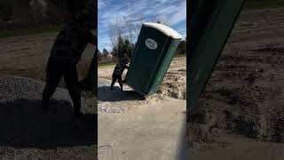 Porta potty flip😭 music hiphop artist rapper fypシ゚viral viralvideo flip poty portapotty ￼ [upl. by Arayt]