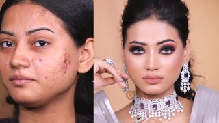 PIMPLE SKIN MAKEUP  Oily Skin Makeup Tutorial  Long Lasting Makeup  pkmakeupstudio [upl. by Potts]