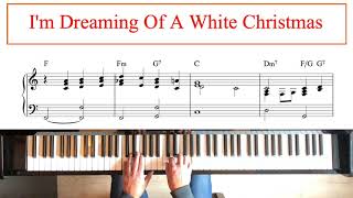 White Christmas Ballad Style piano tutorial  sheet music [upl. by Nageam416]