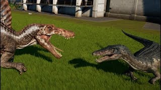 Jurassic World Evolution  Baryonyx vs Spinosaurus 1080p 60FPS [upl. by Leroj]