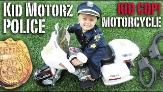 Kids Motorz Police Motorcycle Kid Cop and Robbers  Crazy8Family [upl. by Karol]