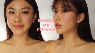 HOW I CUT FRINGE  BANGS  Haley Kim [upl. by Aydne718]