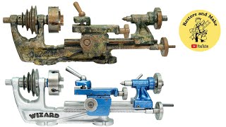 Rusted Vintage Wizard Micro Lathe Full Restoration  Rare British 1940s Mini Lathe Restored [upl. by Enilrem]