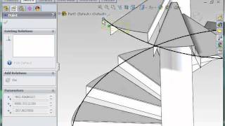 How to Model Spiral Stairs in SolidWorks [upl. by Adelaja40]