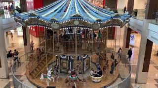 Carousel Merry Go Round Double Decker Attraction Offride POV at Westfield Topanga Mall California [upl. by Annahsad]