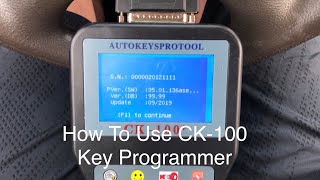 How To Program a Key With the AutoKeyProTool CK 100 [upl. by Sapienza]