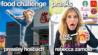 Starbucks amp ChickfilA Food Challenge and Pranking Rebecca Zamolo [upl. by Amaso147]