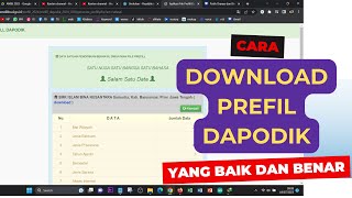 CARA DOWNLOAD PREFIL DAPODIK YANG BAIK DAN BENAR [upl. by Newfeld]