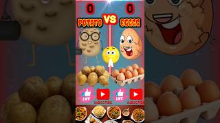 🔥Boiled egg vs fried egg hindi👀 🔥Potato vs Egg  🥚 vs 🥔shortvideo viral vs mostviralcartoon [upl. by Enelehcim]