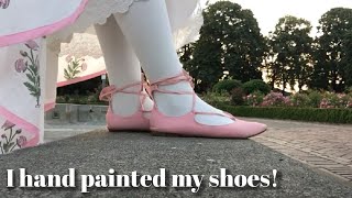 Painting Faux Suede Shoes with Craft Acrylic Paint [upl. by Atal]