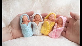 Itty Bitty Miniature Silicone Reborn Baby Quadruplets [upl. by Ennayoj]