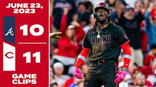 Game Clips 62323 Reds beat Braves 1110 [upl. by Tonneson]