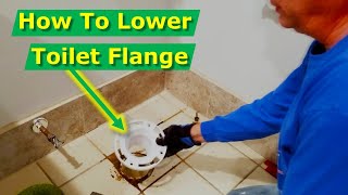 Toilet Flange Too High  How to Fix Wobbly Toilets Repair Install New [upl. by Filberto]