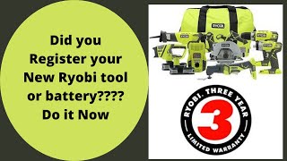 How to Register Ryobi Tools and Batteries 2020 [upl. by Eelsew728]