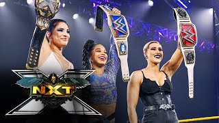 Rhea Ripley Bianca Belair surprise Gonzalez with a champions’ salute WWE NXT April 13 2021 [upl. by Emiline]